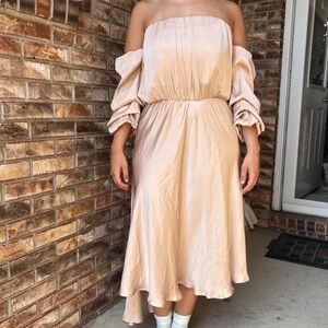 Revolve Bardot Off The Shoulder Midi Dress